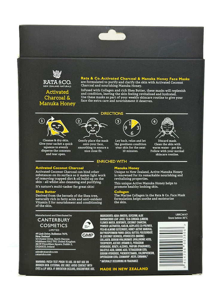 Activated Charcoal & Manuka Honey Face masks