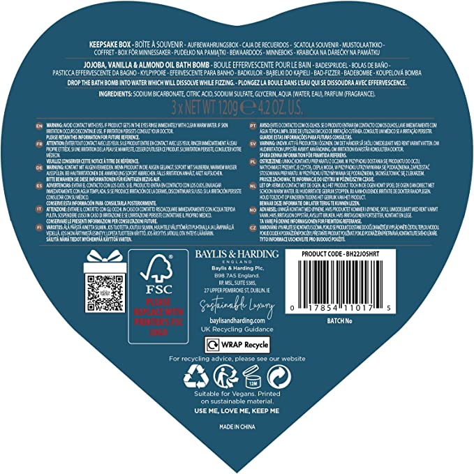 Baylis & Harding Jojoba Vanilla & Almond Oil Luxury Bath Bombs