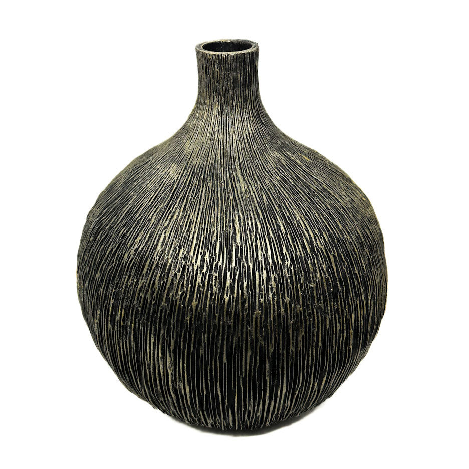 Black & Gold Bulb Vase