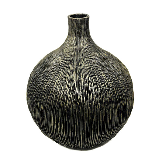 Black & Gold Bulb Vase