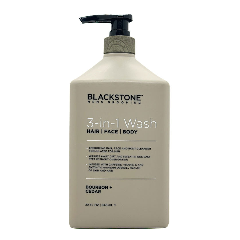 Blackstone Bourbon + Cedar 3-in-1 Wash bottle on a white background