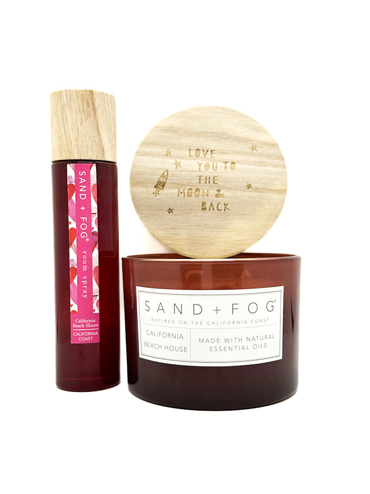 California Beach House Valentine's Day Scented Candle & Room Spray DUO | SAND + FOG