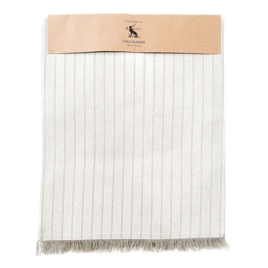 Kilburn & Scott Stripe Table Runner - Beige Striped