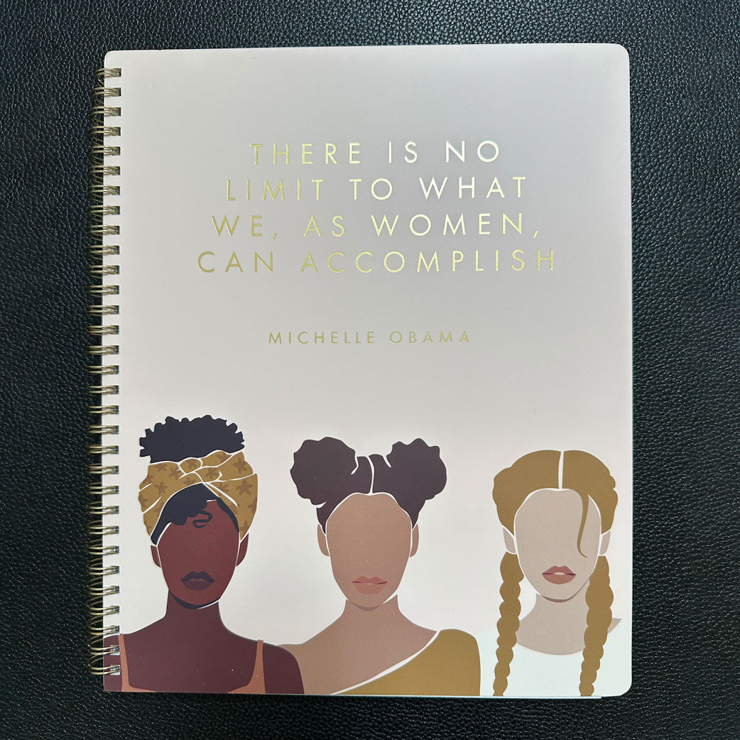 Michelle Obama Quote Notebook - There is no limit to what we as women can accomplish