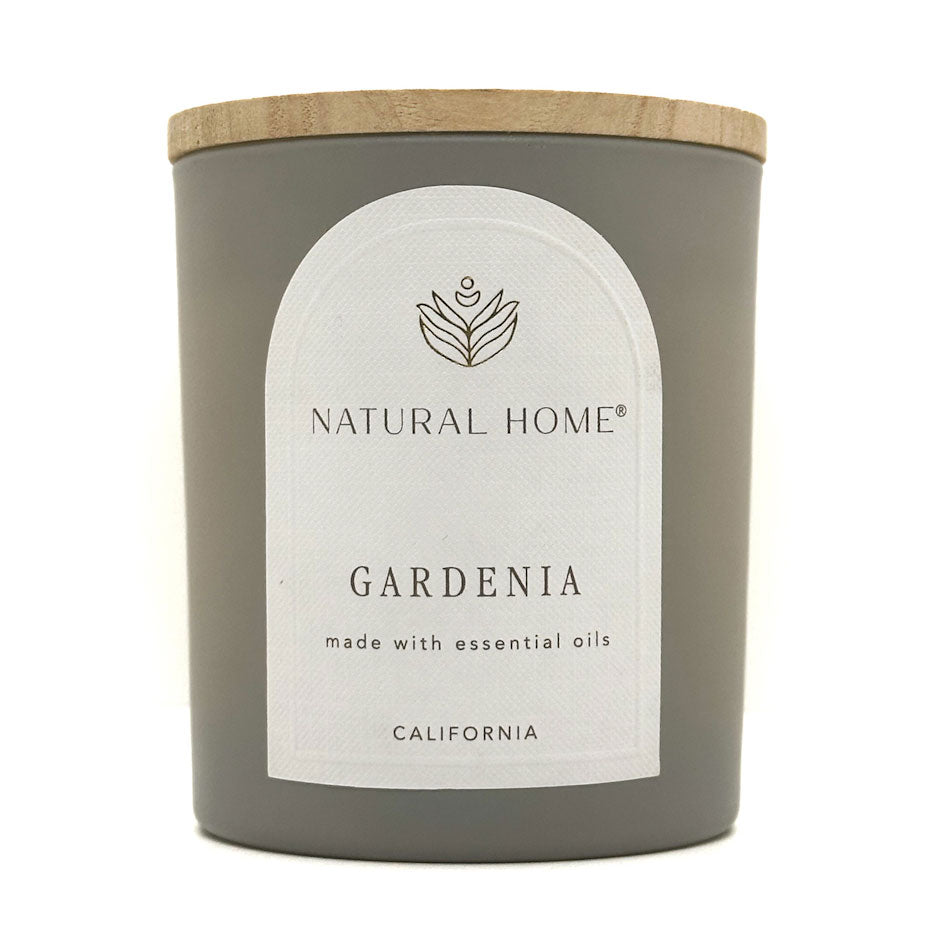 Gardenia Scented Candle in a Gray jar