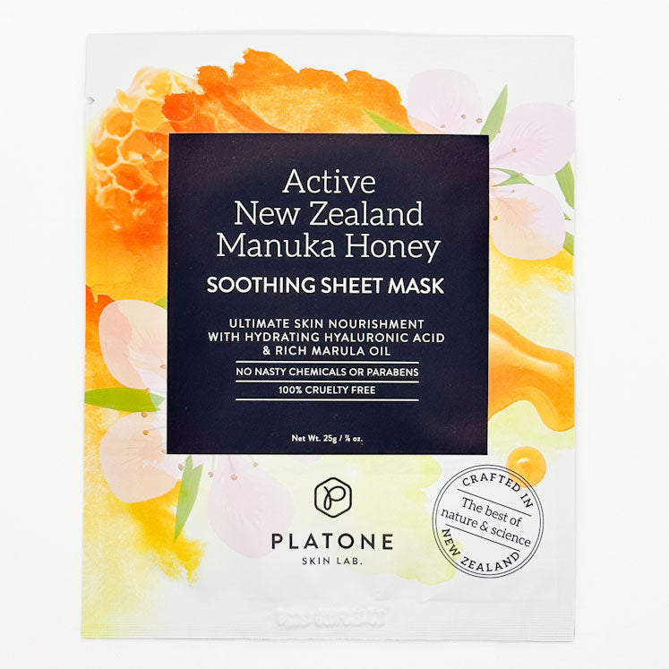 PLATONE Soothing Sheet Face Mask - Active New Zealand Manuka Honey