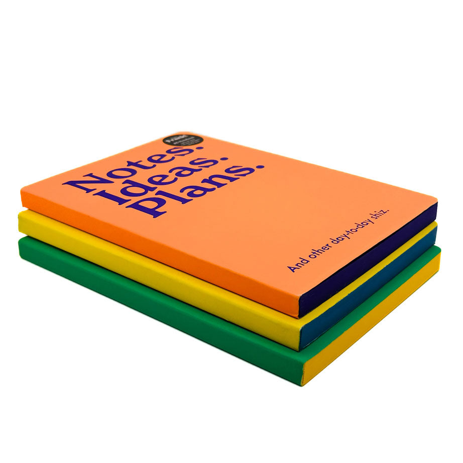 To Be Frank stack of colourful notebooks with text on a white background