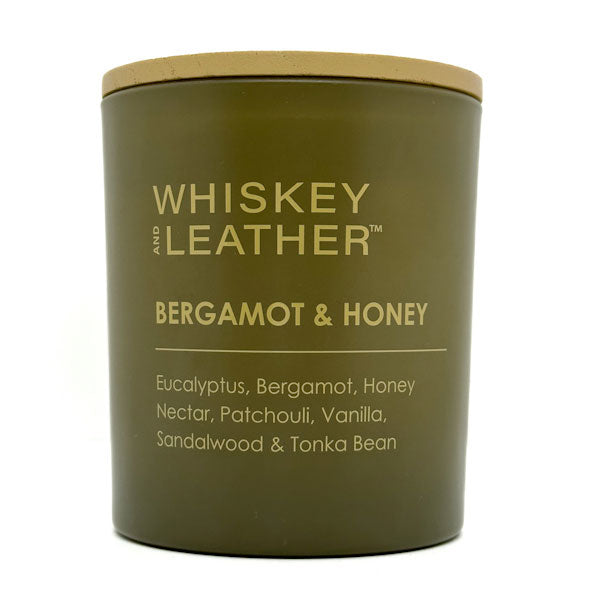 Whiskey and Leather Bergamot & Honey Scented Candle | SAND & FOG