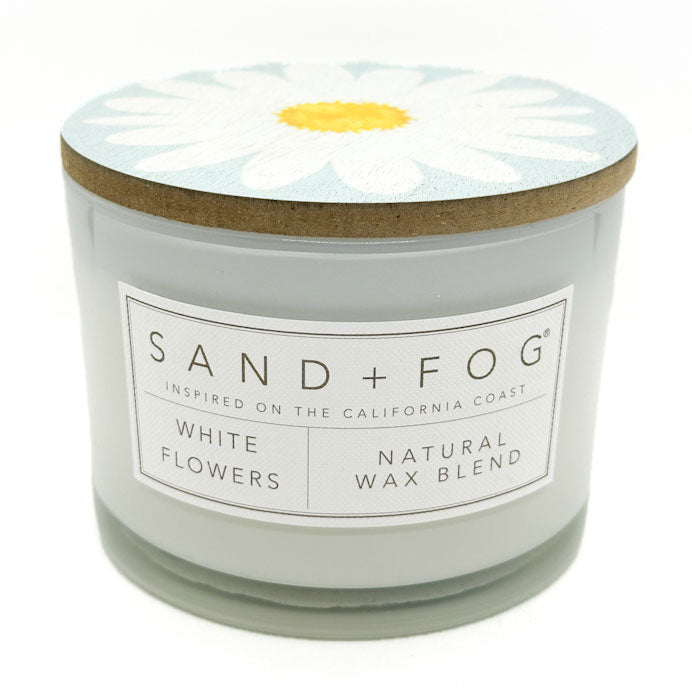 White Flowers Scented Candle | SAND + FOG