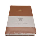 Brown Osprey London notebook with a white label on a white background