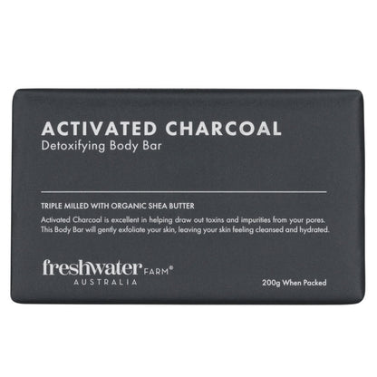 Freshwater Farm Australia Triple Milled Activated Charcoal Body Bar Soap