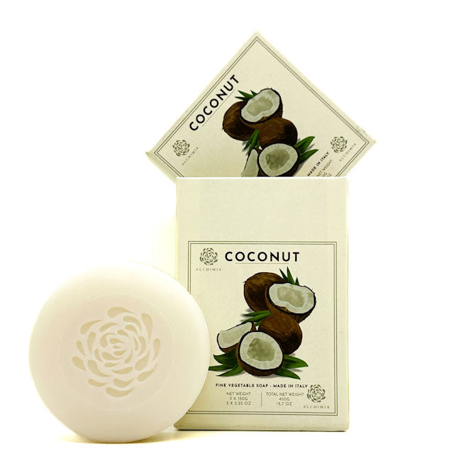 Coconut Scented Vegetable Soap - Set of 3 | Alchimia