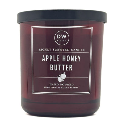 DW Home Apple Honey Butter Red candle with a label on a white background