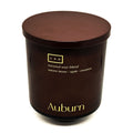 Brown Auburn LAB candle jar with lid on a white background