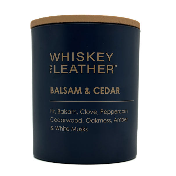 WHISKEY AND LEATHER - Balsam & Cedar Scented Candle | SAND & FOG