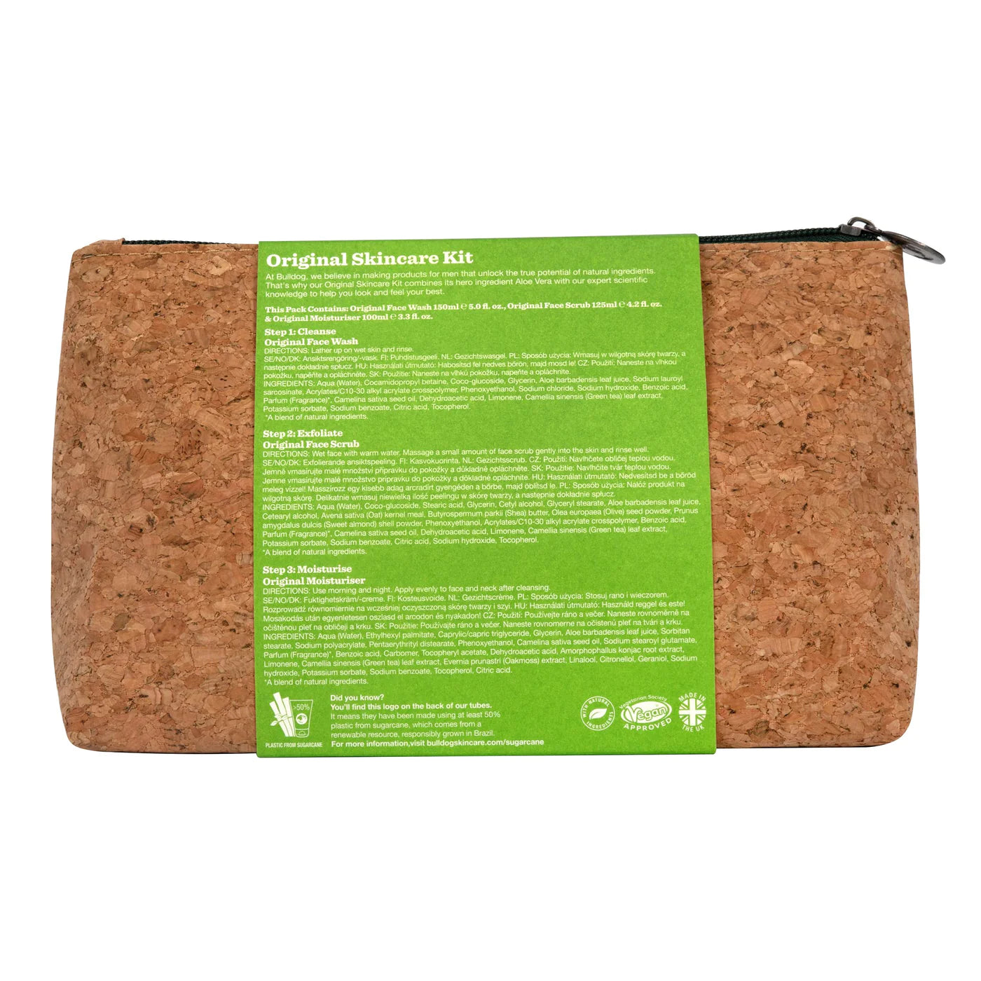 Bulldog original skincare kit washbag back