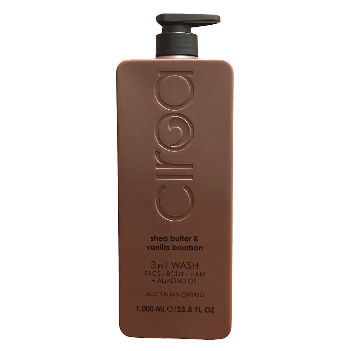 Brown bottle with pump labeled 'CIROA' on a white background