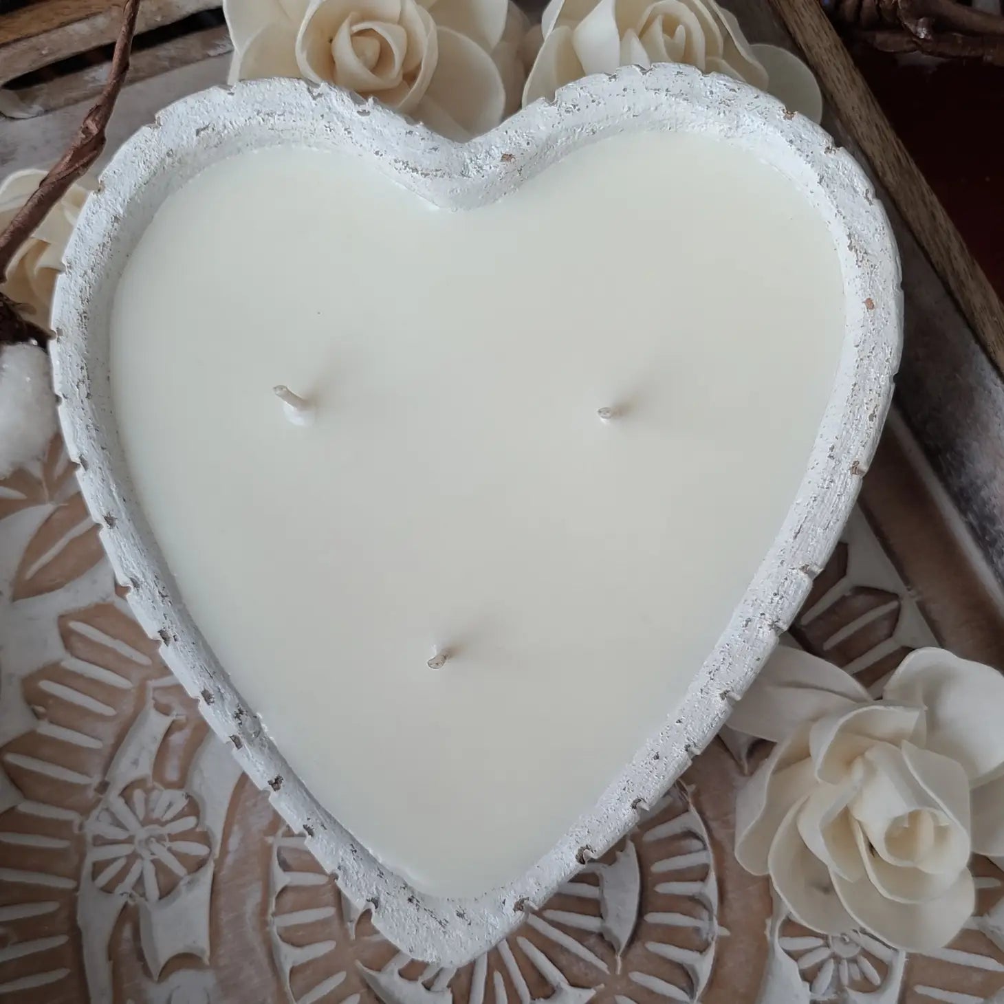 Almond Macaron Clay Heart Scented Candle