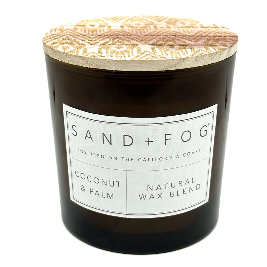 sand and fog coconut and palm Coconut & Palm Scented Candle | SAND + FOG - Large Candle