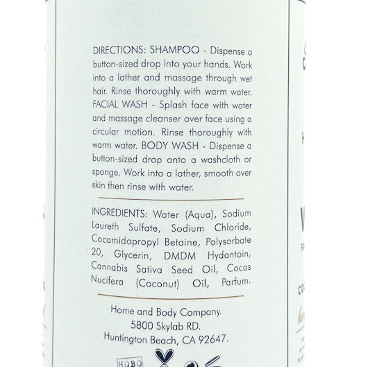 Cognac & Cypress 3-in-1 Face Hair & Body Wash with Hemp Oil & Coconut Oil | Habitat