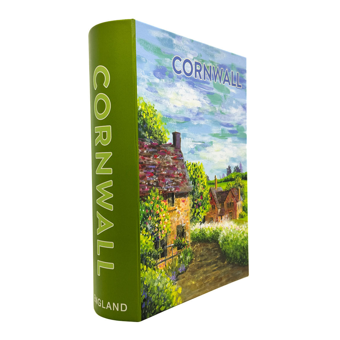 Keepsake Book Box of 'Cornwall' with a scenic illustration on a white background