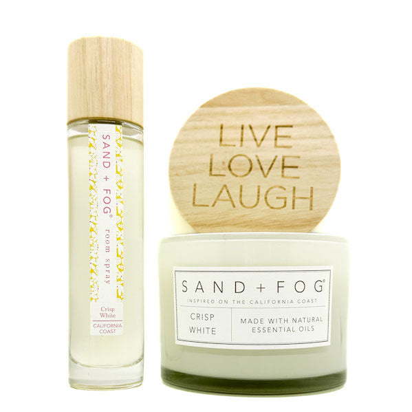 Crisp White Scented Candle - Room Spray | SAND + FOG