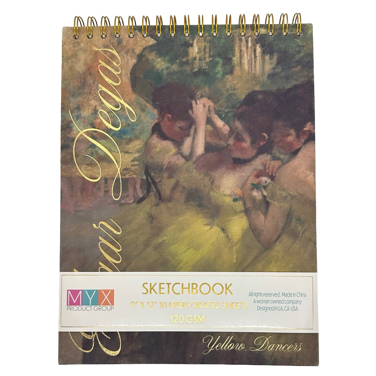 Sketchbook with 'Yellow Dancers' by Edgar Degas on the cover