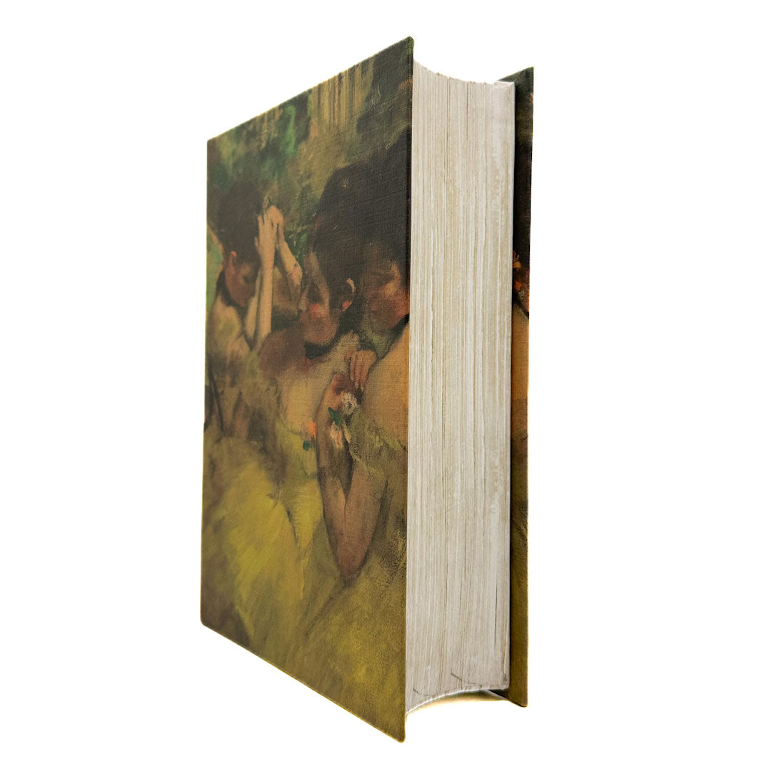 Book box with a cover featuring a painting of three women, on a white background
