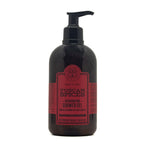 A 500 ml pump bottle of Erbario Toscano Tuscan Spices Invigorating Shower Gel, featuring a dark brown bottle and a red label, set against a plain white background.