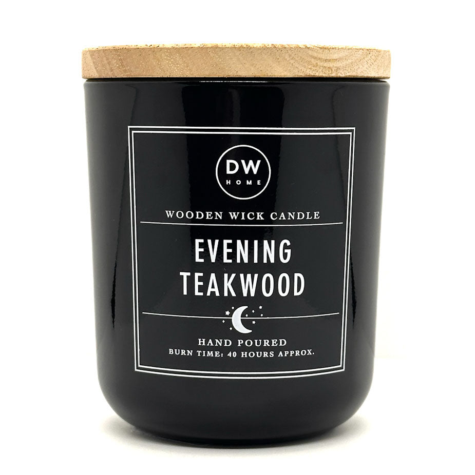 Evening Teakwood wood wick candle by DW Home