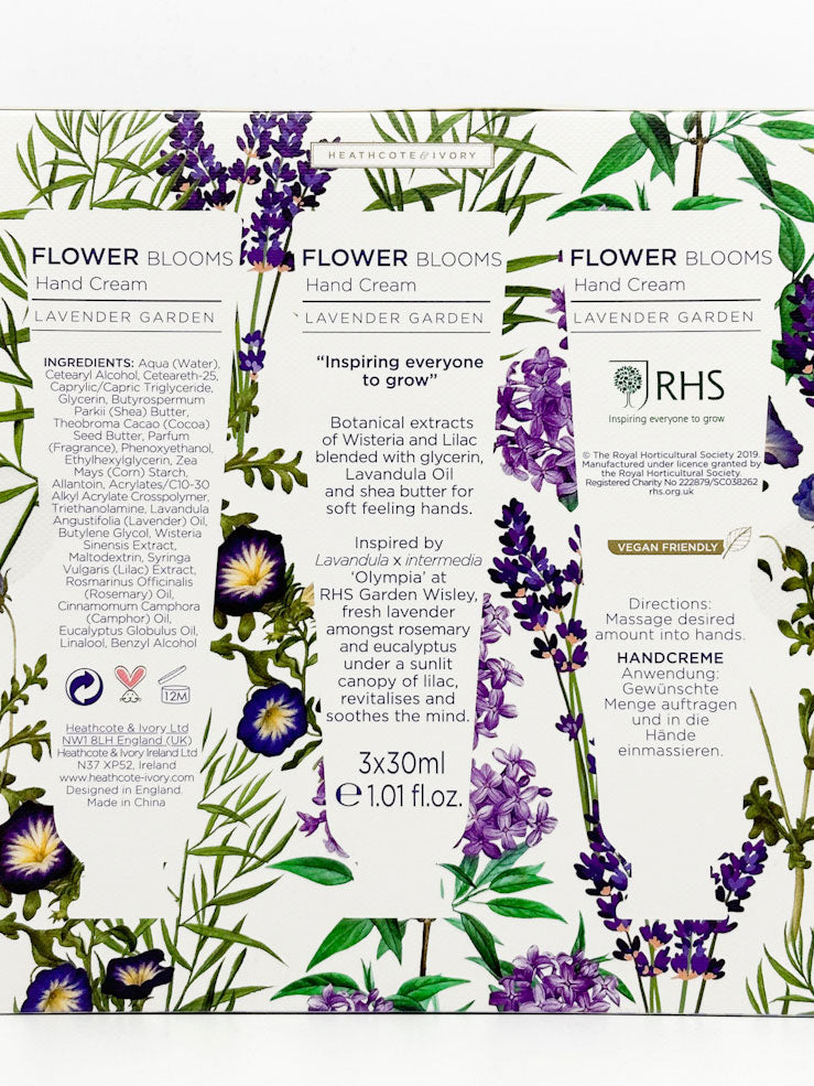 Flower Blooms Lavender Garden Hand Cream TRIO