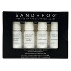 Set of Sand + Fog fragrance diffuser oils in packaging