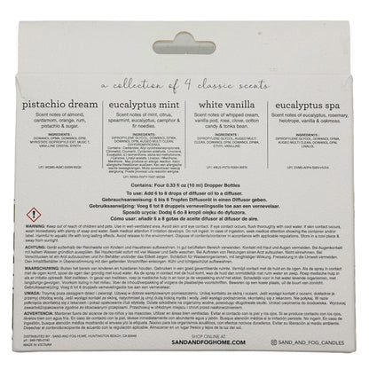 Product packaging with scents listed on a white background