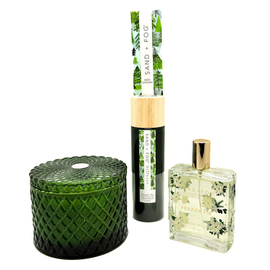 Frazier Fir Scented Candle - Room Spray - Reed Diffuser | SAND & FOG