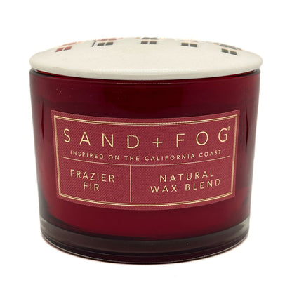 Frazier Fir Scented candle by SAND + Fog with nutcrackers on the lid