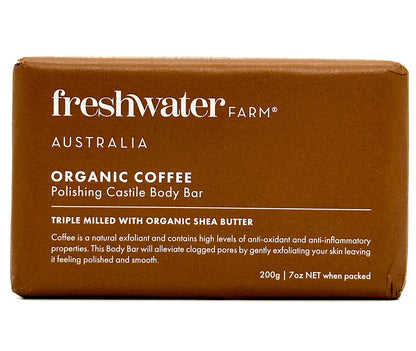 Freshwater Farm Australia Triple Milled Organic Coffee Body Bar Soap