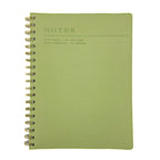 Fringe Studio green soft leather notebook with spiral binding on a white background