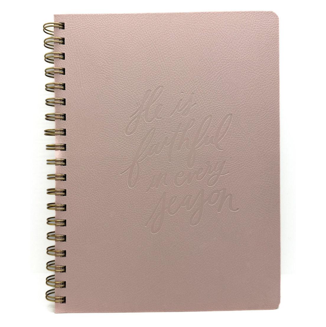 Fringe B5 Pink Notebook quoting - He is faithful in every season