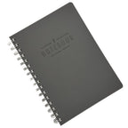 Fringe Sudio A5 Grey notebook with spiral binding on a white background