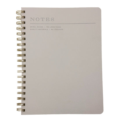 Fringe Notebook grey leather notebook with 'NOTES' text on a white background