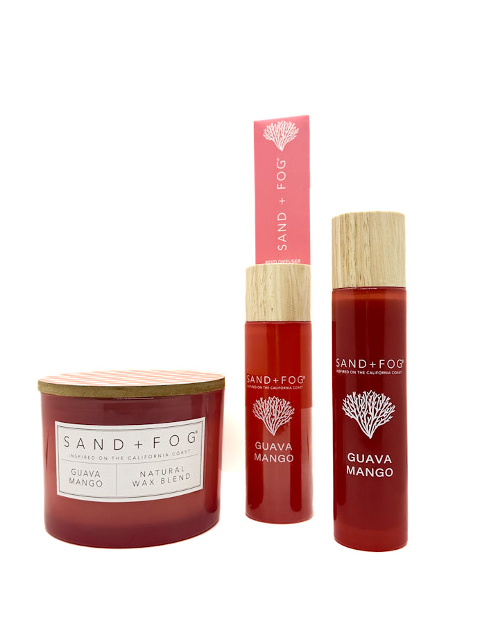 Guava Mango Candle + Room Spray + Reed Diffuser | SAND + FOG