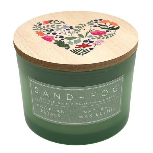 Hwaiian Petals green candle by SAND + FOG
