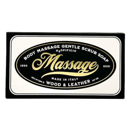 Wood & Leather Body Massage Gentle Scrub Soap - Hopificio