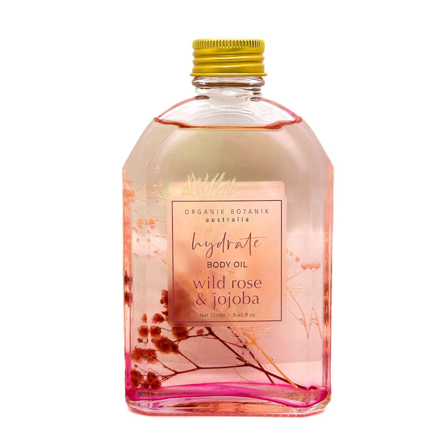 Wild Rose & Jojoba Hydrate Body Oil | Organik Botanik Australia