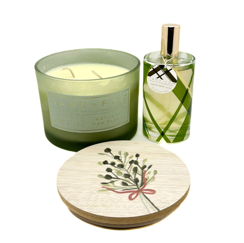 Juniper Berry Sage Scented Candle - Room Spray | SAND + FOG