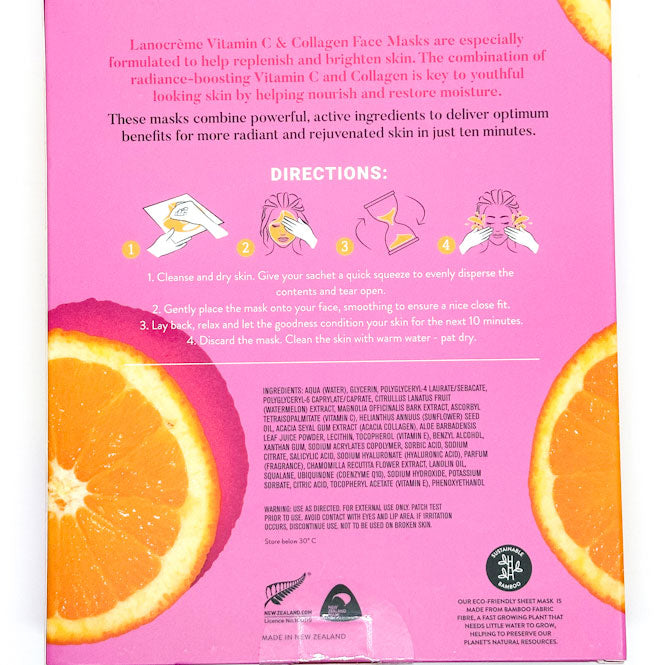 Lanocrème Glow Getters Vitamin C & Collagen Brightening Sheet Mask