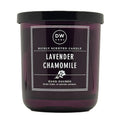 DW HOME Lavender Chamomile dark purple candle with a label on a white background
