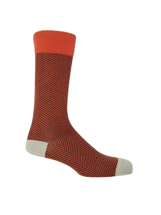 Lux Taylor Men's Luxury Socks - Orange | Peper Harow