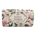 Magnolia soap bar with floral design and Zeni branding on a white background