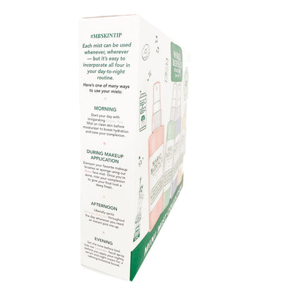 Product packaging with text and images of a bottle on a white background